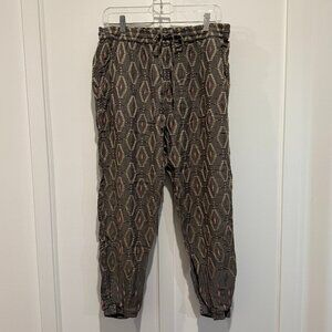 Johnny Was, gray cupra embroidered, joggers in size L.